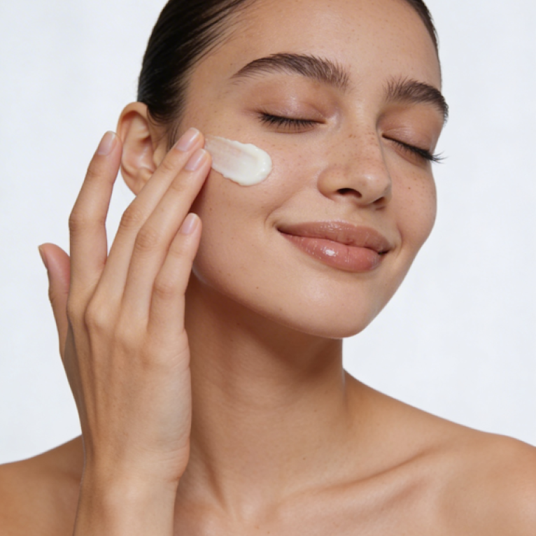 Reader exploring skincare science content